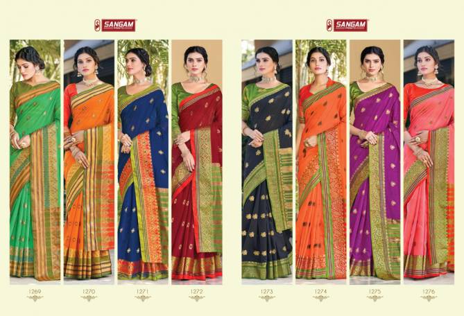 Sangam Geetika Latest Fancy Designer Festive Wear Cotton Printed Saree Collection